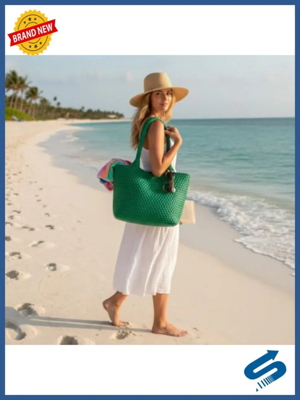 Vegan Leather Woven Tote Bag for Women with Detachable Clutch